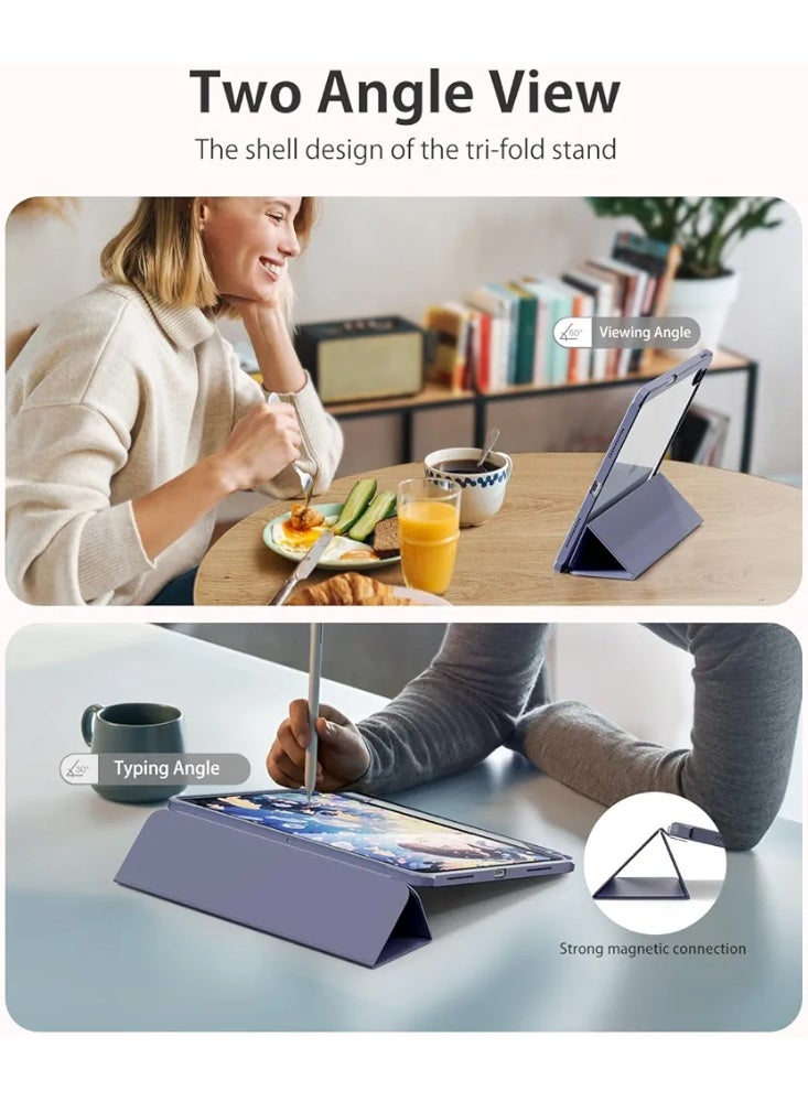 AMROAH حافظة لجهاز iPad (A16) الجيل الحادي عشر 11 بوصة 2025، iPad الجيل العاشر 10.9 بوصة 2022 مع حامل قلم، غلاف خلفي شفاف واضح مع غطاء مضاد للصدمات، وضع السكون التلقائي - Image 5